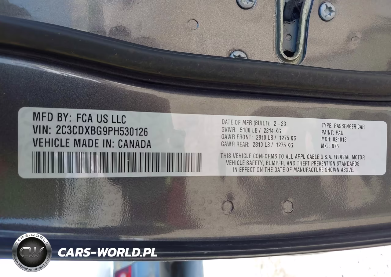 2023 Dodge Charger Sxt VIN:2C3CDXBG9PH530126 - 9