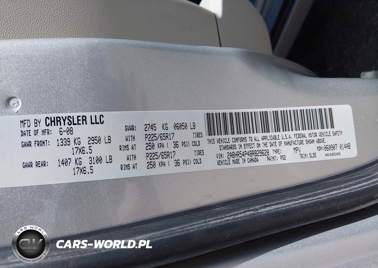 2008 Chrysler Town & Country Touring VIN:2A8HR54P48R829628 - 9