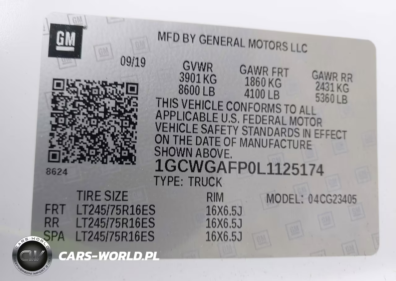 2020 Chevrolet Express Cargo Rwd 2500 Regular Wheelbase Wt VIN:1GCWGAFP0L1125174 - 9