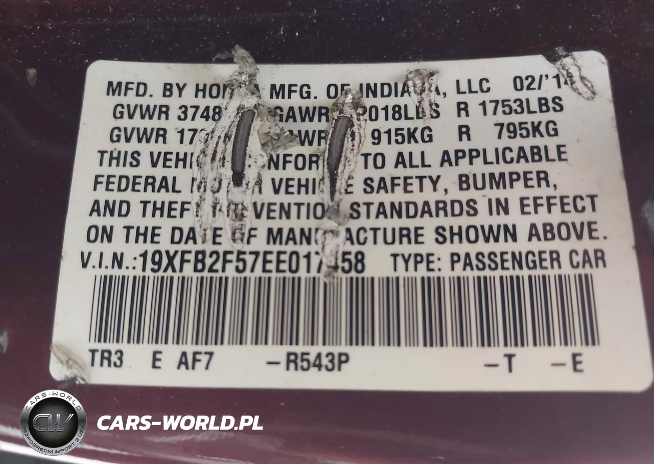 2014 Honda Civic Lx VIN:19XFB2F57EE017458 - 9