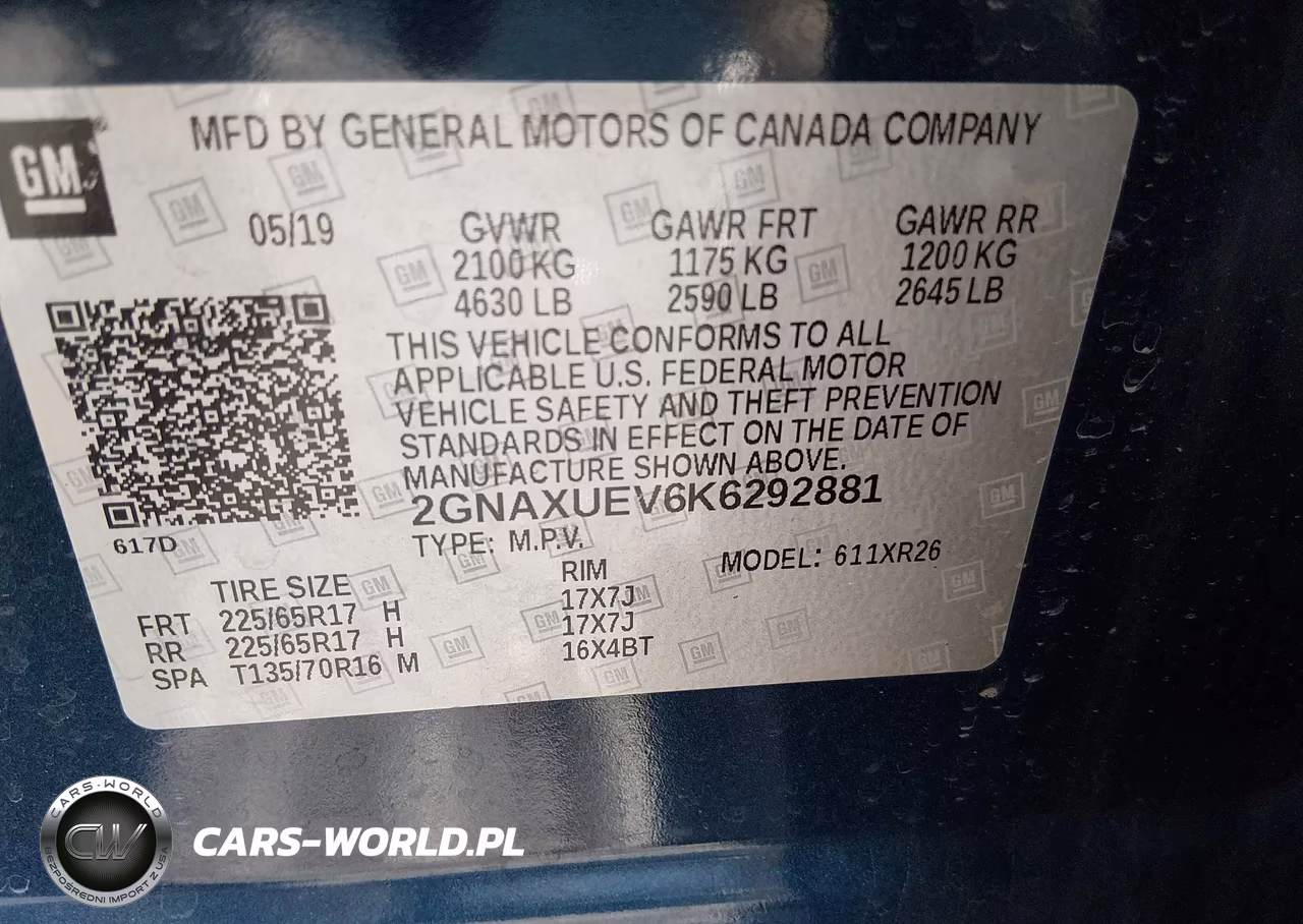 2019 Chevrolet Equinox Lt VIN:2GNAXUEV6K6292881 - 9