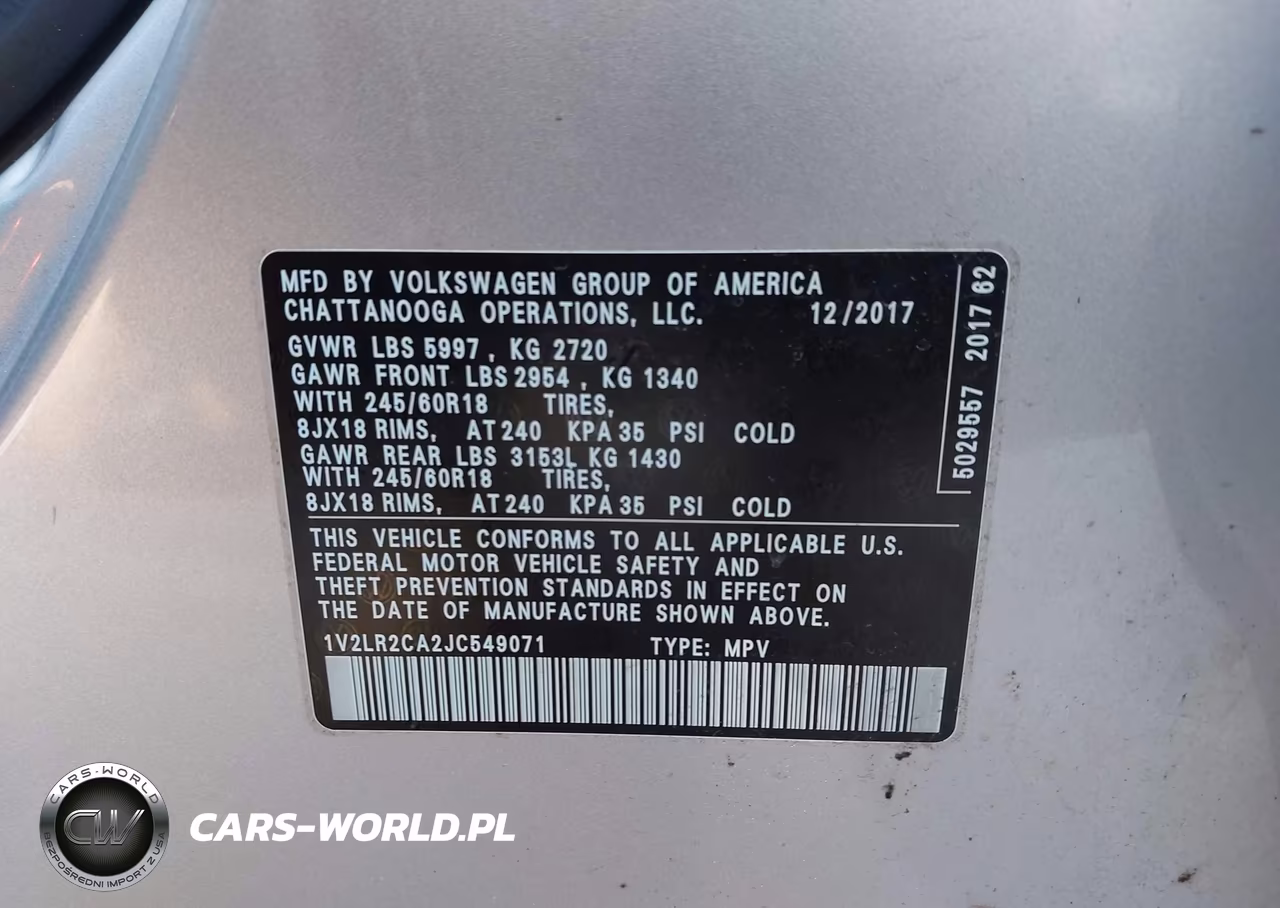 2018 Volkswagen Atlas 3.6L V6 Se-3.6L V6 Se W-Technology VIN:1V2LR2CA2JC549071 - 9