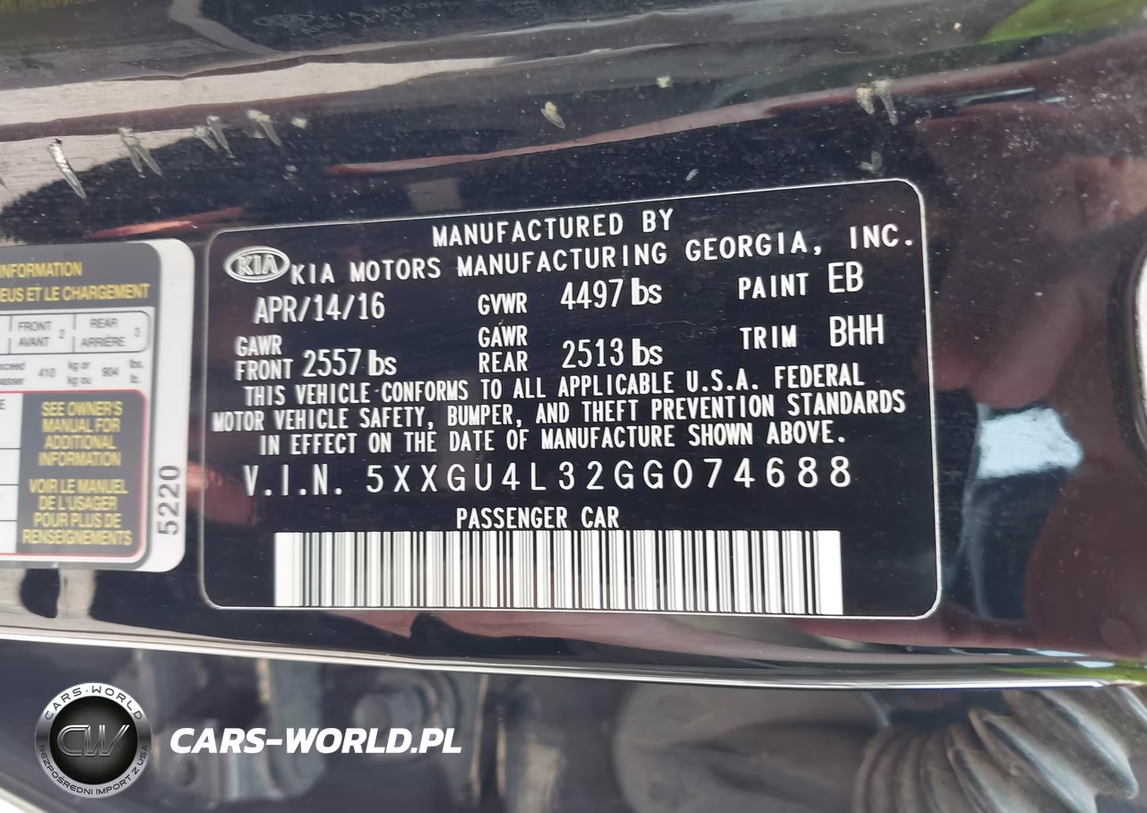 2016 Kia Optima Ex VIN:5XXGU4L32GG074688 - 9