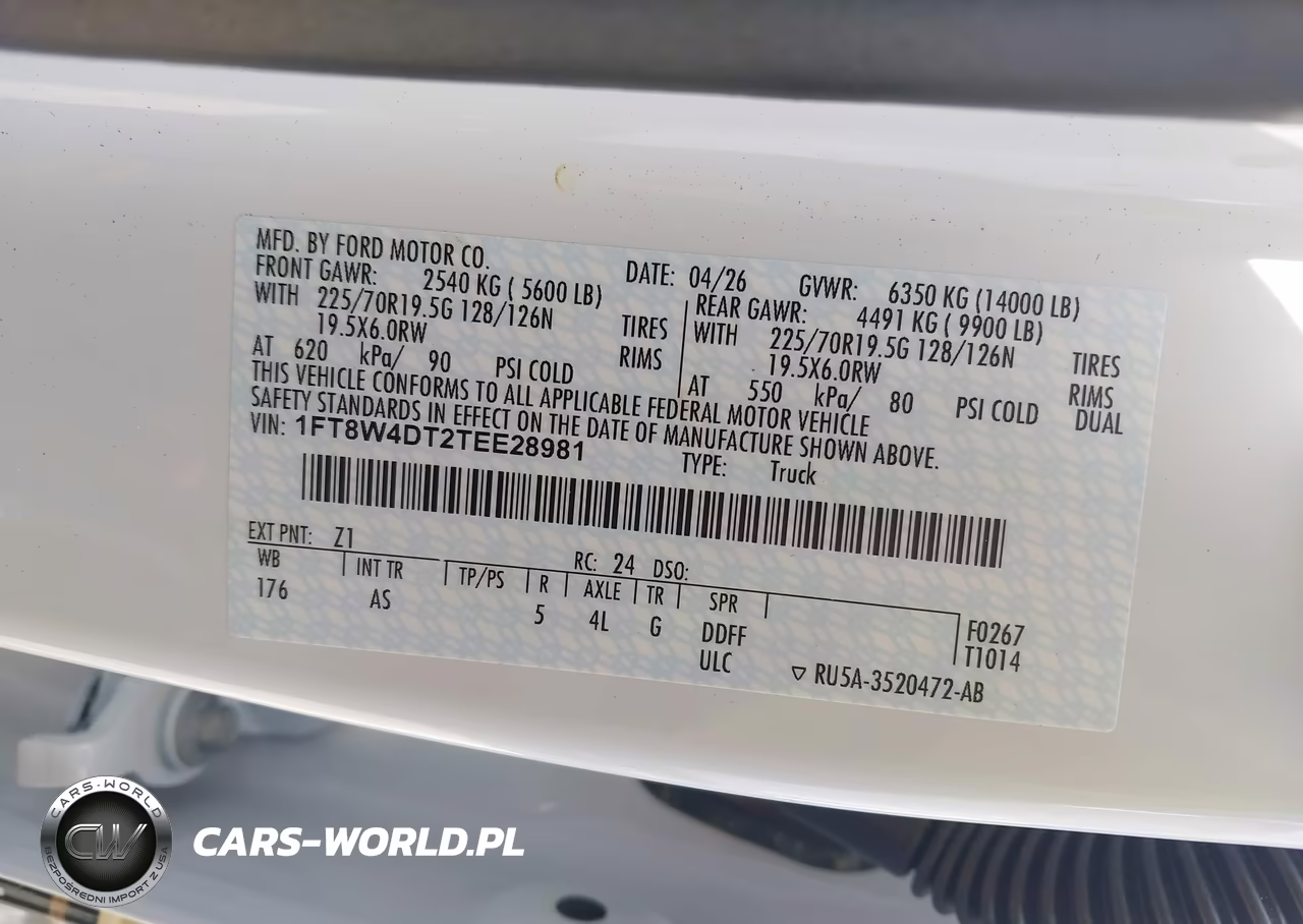 2026 Ford F-450 Xl VIN:1FT8W4DT2TEE28981 - 8