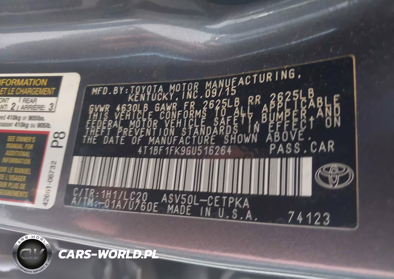 2016 Toyota Camry Xse VIN:4T1BF1FK9GU516264 - 9
