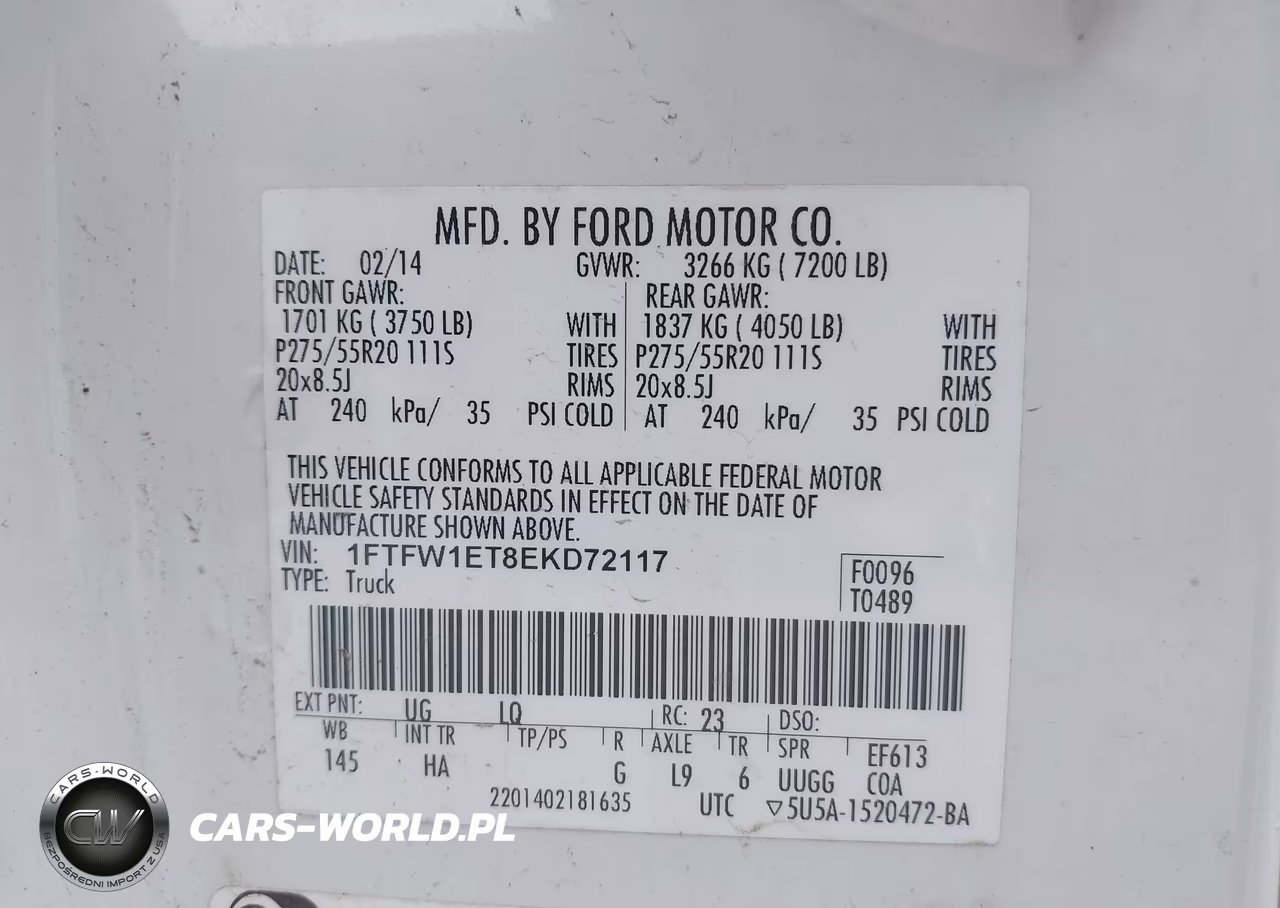 2014 Ford F-150 Lariat VIN:1FTFW1ET8EKD72117 - 9