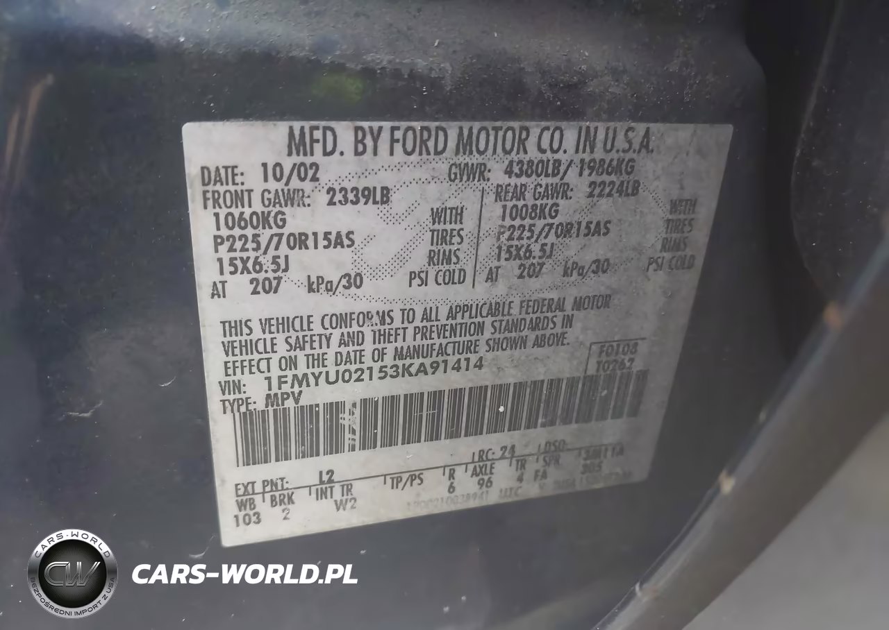 2003 Ford Escape Xls VIN:1FMYU02153KA91414 - 9