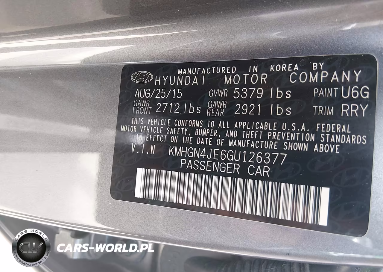 2016 Hyundai Genesis 3.8 VIN:KMHGN4JE6GU126377 - 9