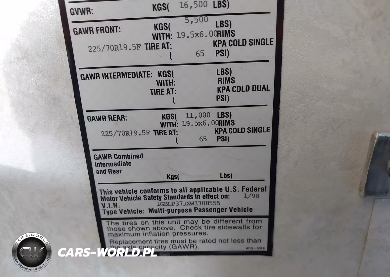 1998 Chevrolet P30 VIN:1GBLP37JXW3308555 - 9