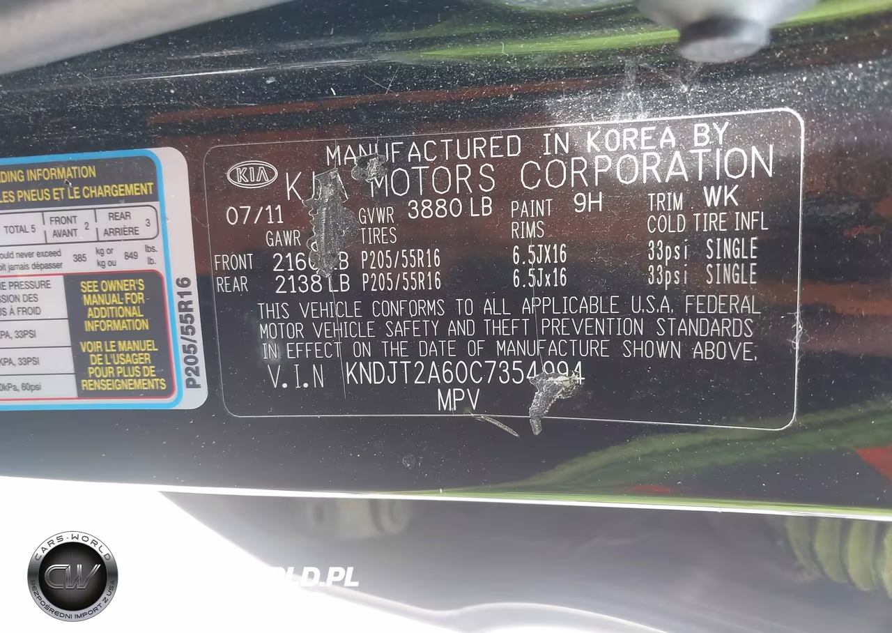 2012 Kia Soul + VIN:KNDJT2A60C7354994 - 9