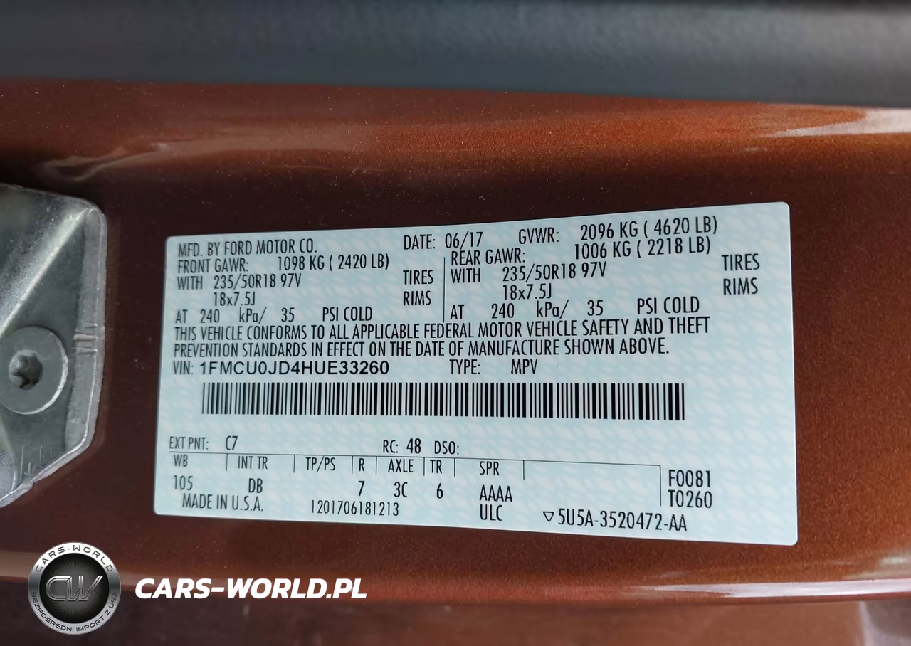2017 Ford Escape Titanium VIN:1FMCU0JD4HUE33260 - 9