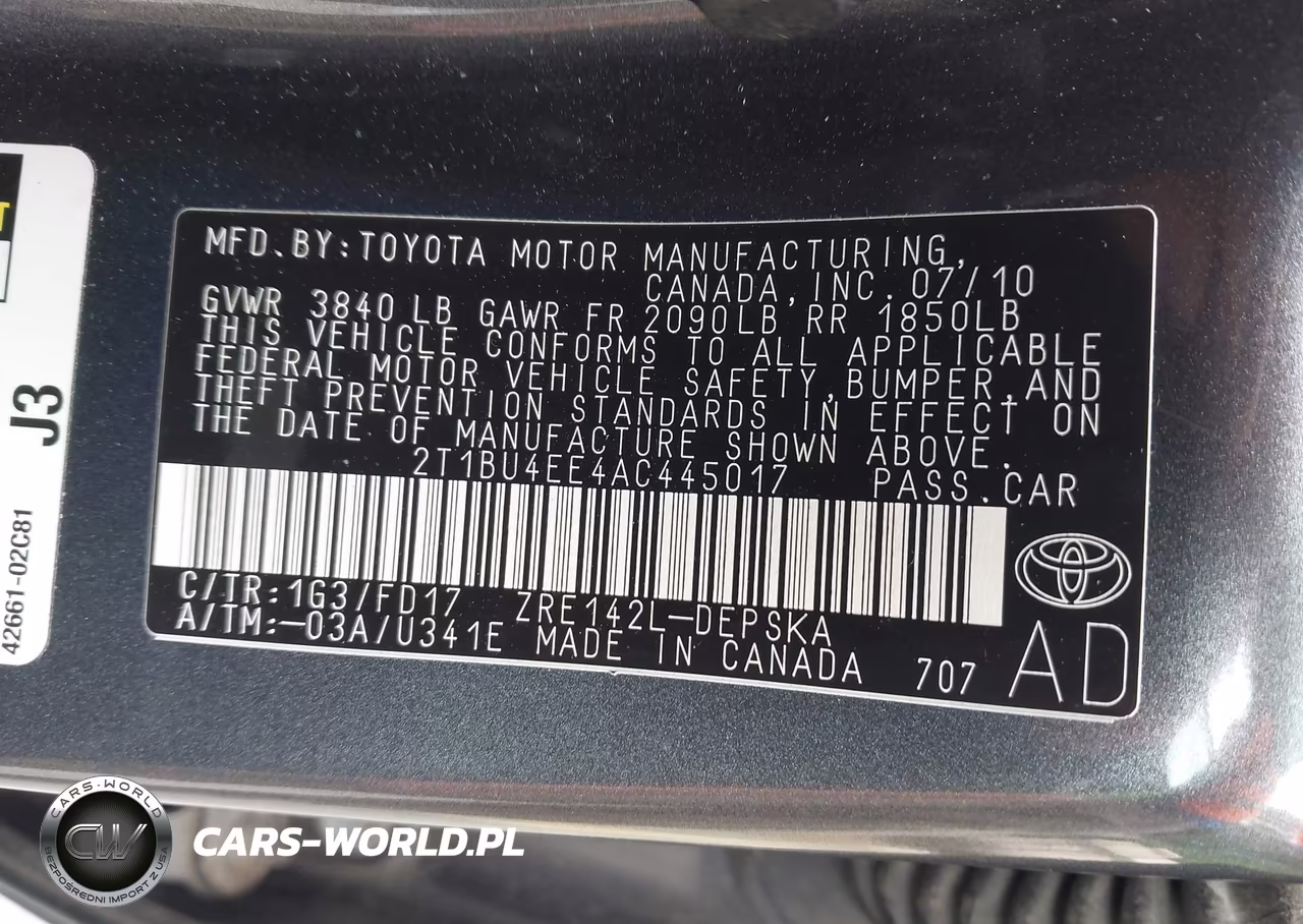 2010 Toyota Corolla S VIN:2T1BU4EE4AC445017 - 9