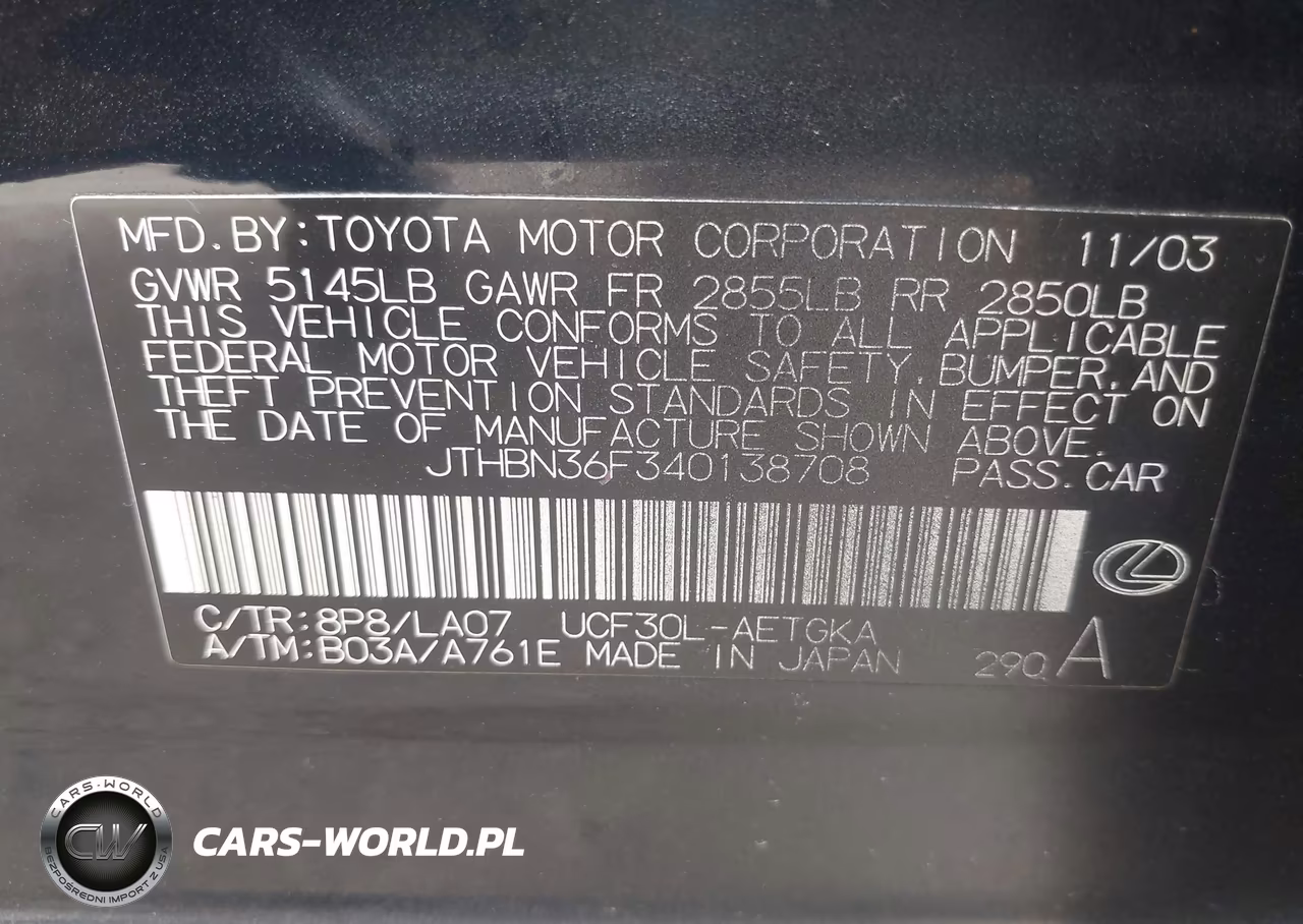 2004 Lexus Ls 430 VIN:JTHBN36F340138708 - 9