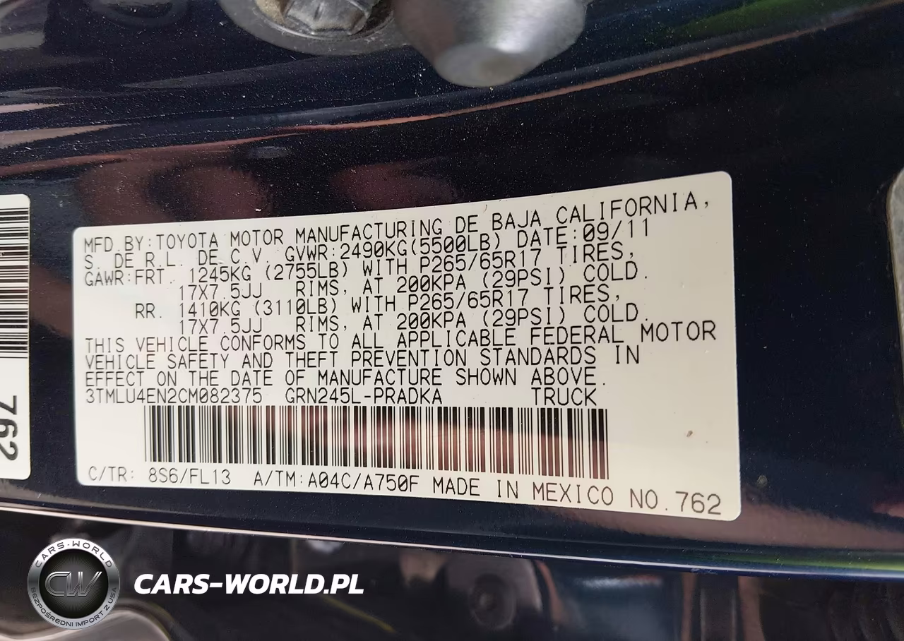 2012 Toyota Tacoma Base V6 VIN:3TMLU4EN2CM082375 - 9