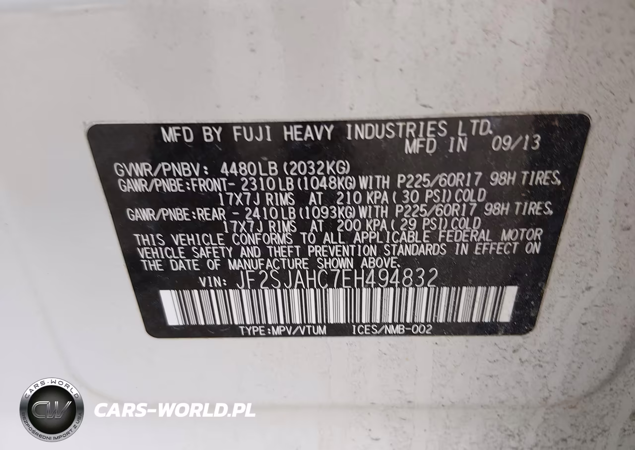 2014 Subaru Forester 2.5I Limited VIN:JF2SJAHC7EH494832 - 9
