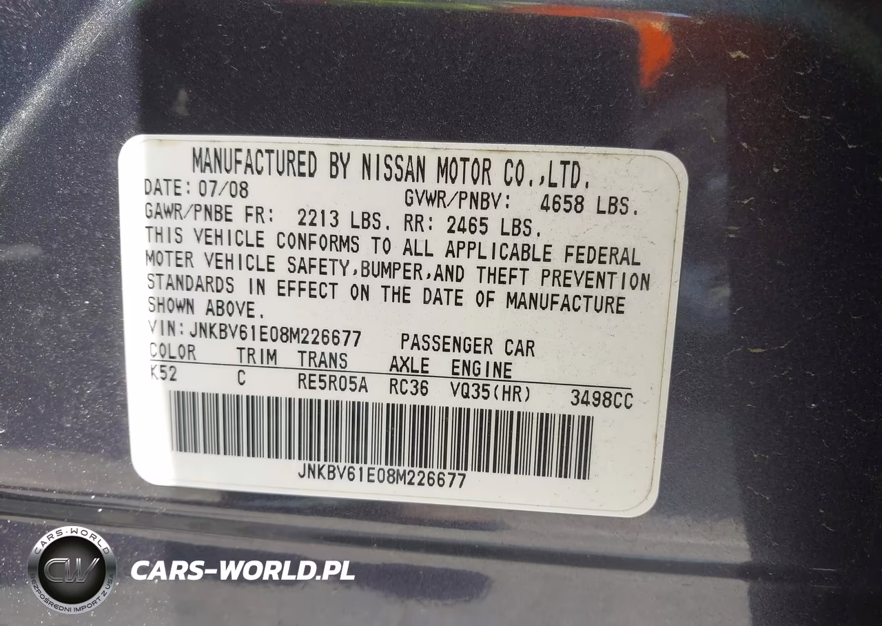 2008 Infiniti G35 Journey VIN:JNKBV61E08M226677 - 9