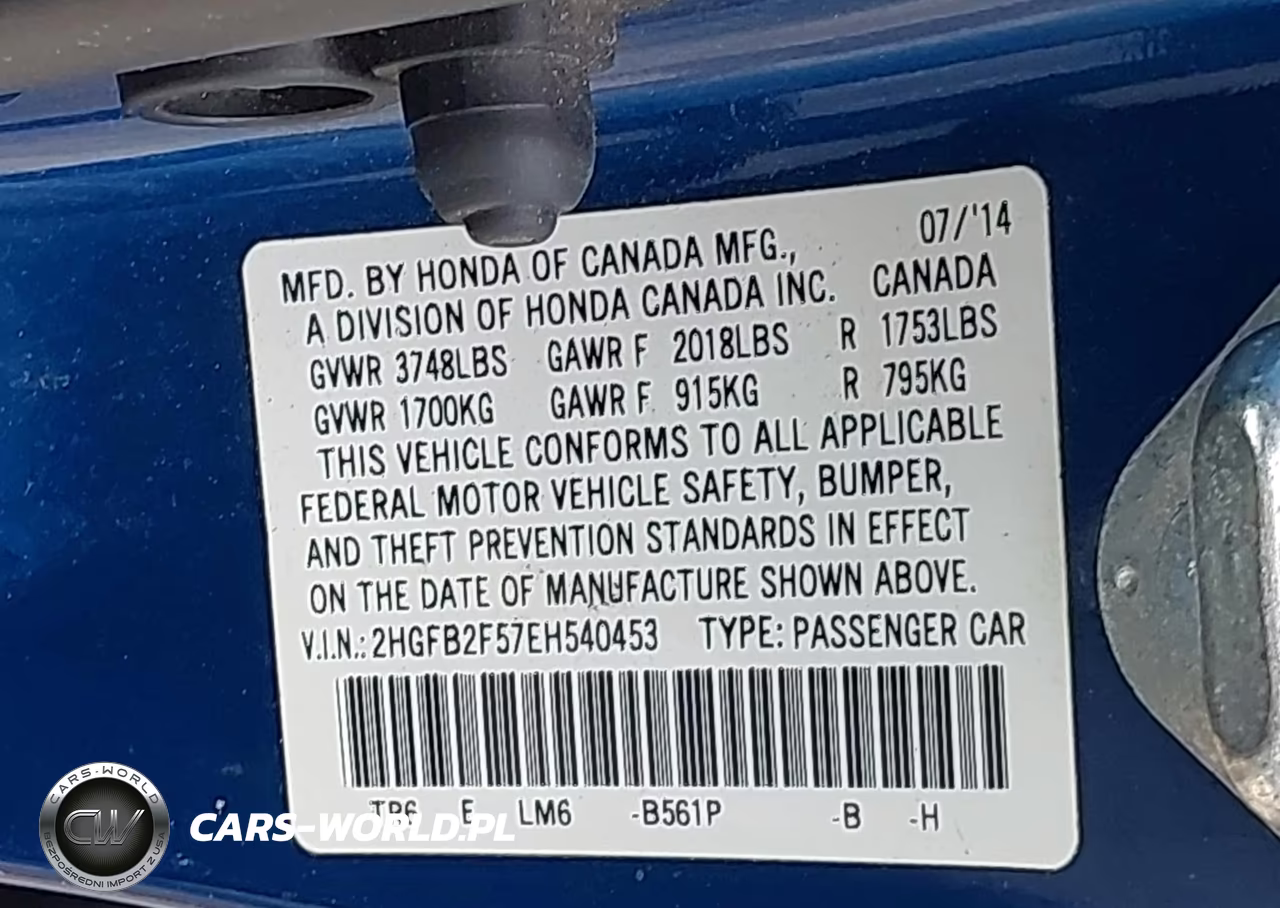 2014 Honda Civic Lx VIN:2HGFB2F57EH540453 - 9