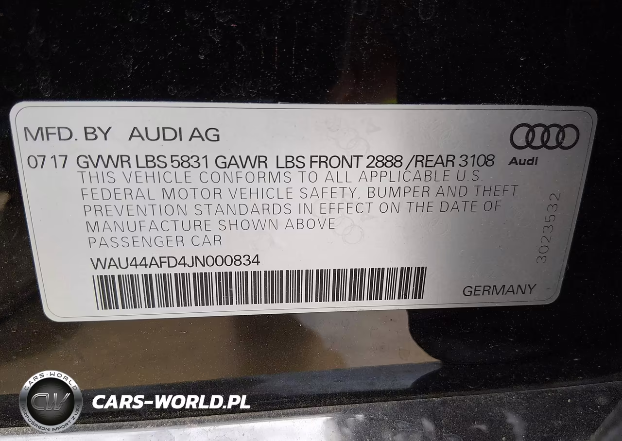 2018 Audi A8 L 3.0T VIN:WAU44AFD4JN000834 - 9