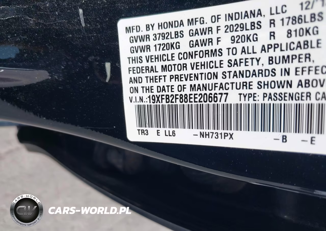 2014 Honda Civic Ex VIN:19XFB2F88EE206677 - 9