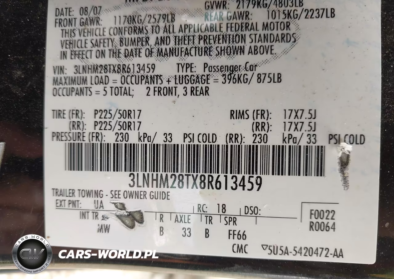 2008 Lincoln Mkz VIN:3LNHM28TX8R613459 - 9