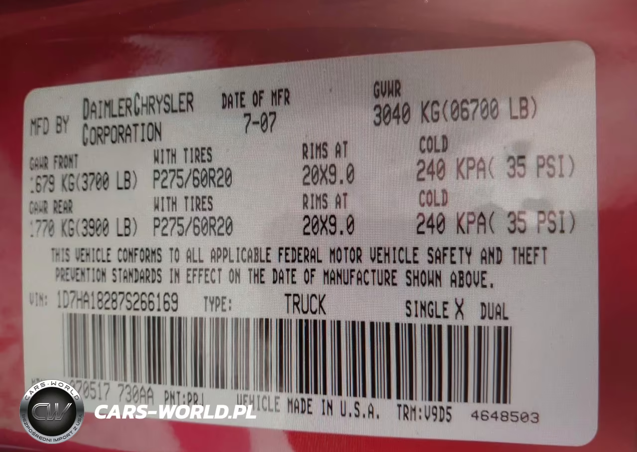 2007 Dodge Ram 1500 Slt VIN:1D7HA18287S266169 - 9