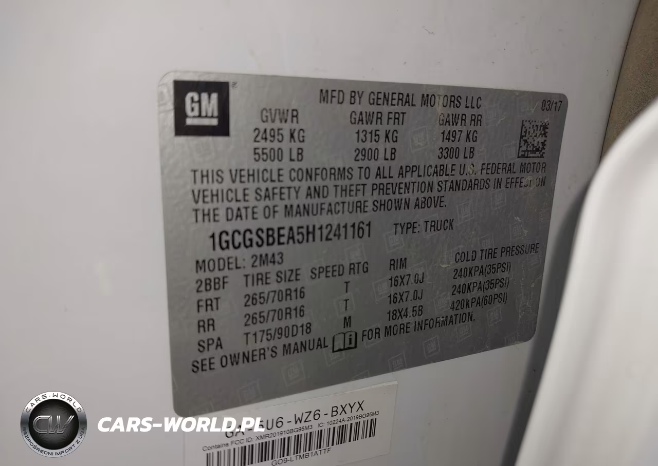 2017 Chevrolet Colorado 2Wd Wt VIN:1GCGSBEA5H1241161 - 9