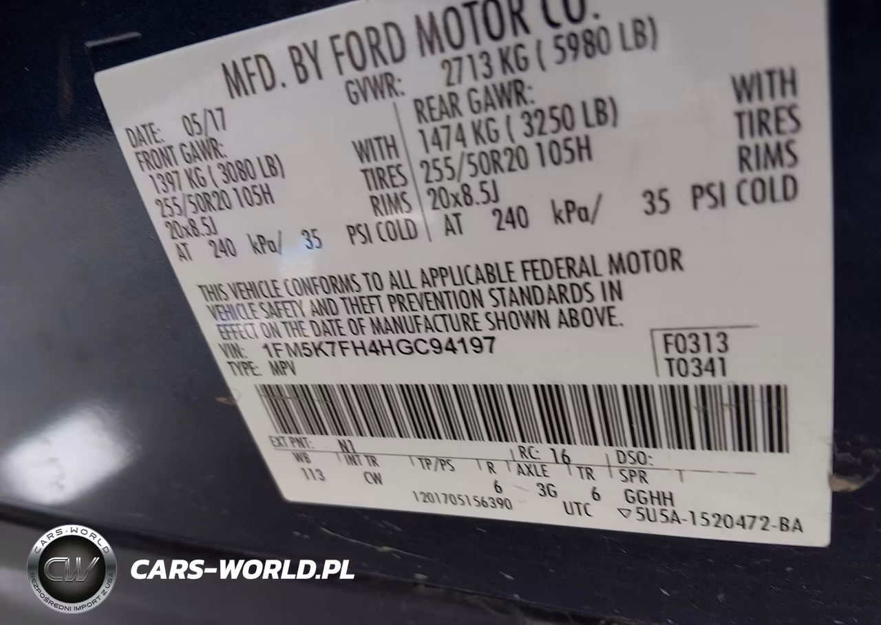 2017 Ford Explorer Limited VIN:1FM5K7FH4HGC94197 - 9