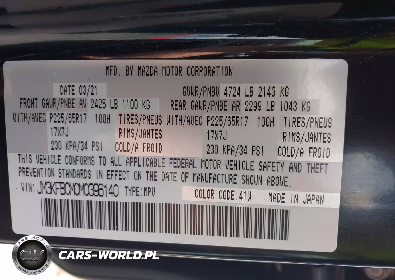 2021 Mazda Cx-5 Touring VIN:JM3KFBCM0M0396140 - 9