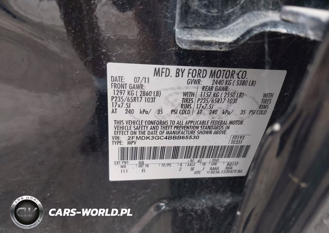 2011 Ford Edge Se VIN:2FMDK3GC4BBB65530 - 9