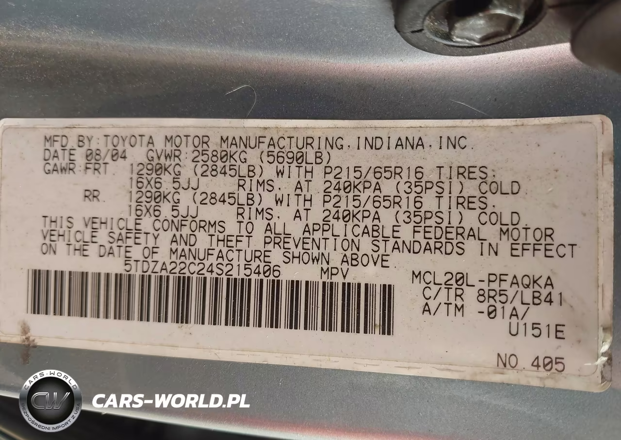 2004 Toyota Sienna Xle VIN:5TDZA22C24S215406 - 9