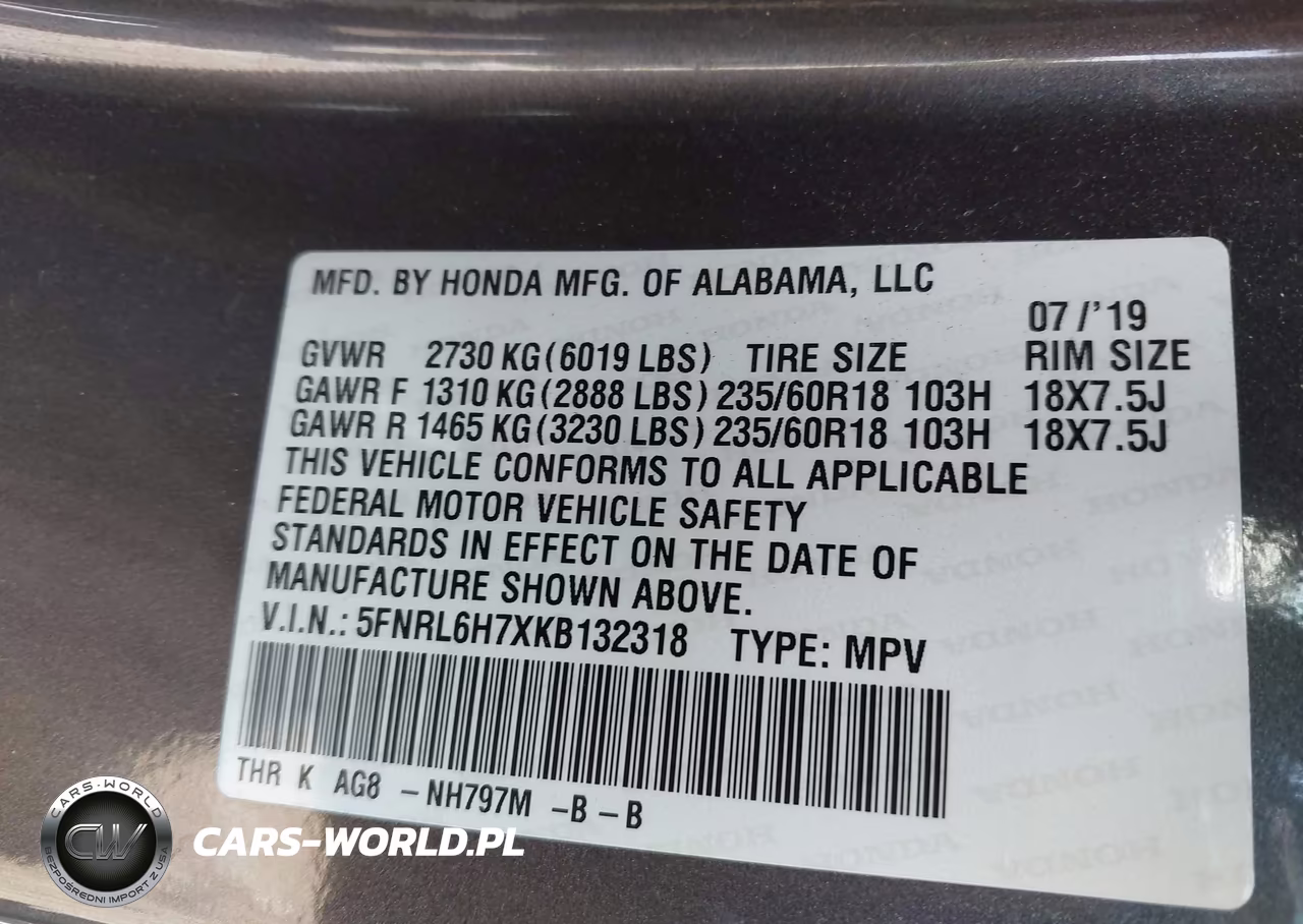 2019 Honda Odyssey Ex-L VIN:5FNRL6H7XKB132318 - 9