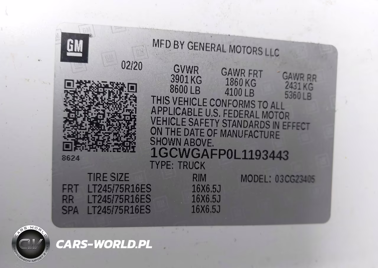 2020 Chevrolet Express Cargo Rwd 2500 Regular Wheelbase Wt VIN:1GCWGAFP0L1193443 - 9