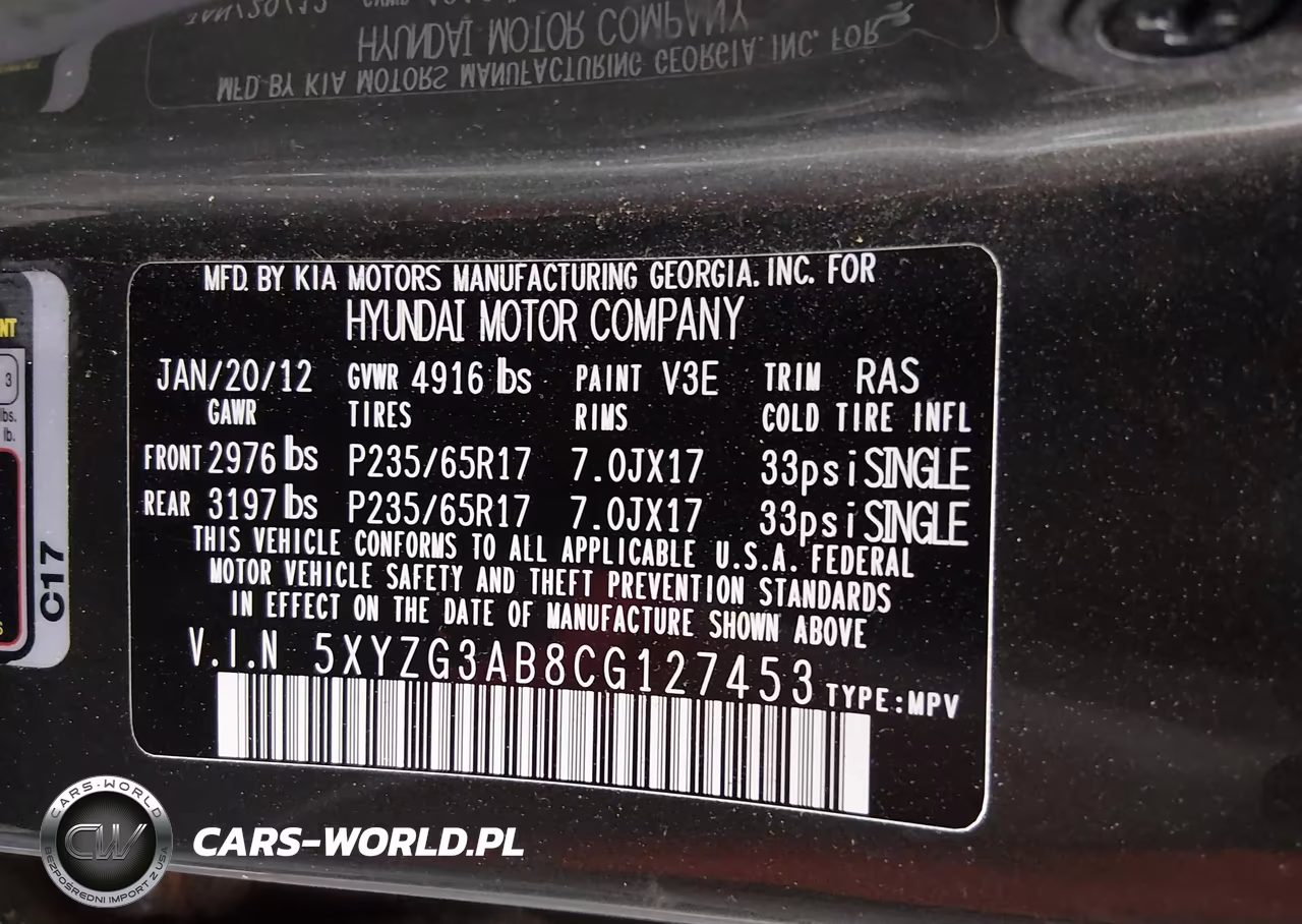 2012 Hyundai Santa Fe Gls VIN:5XYZG3AB8CG127453 - 9
