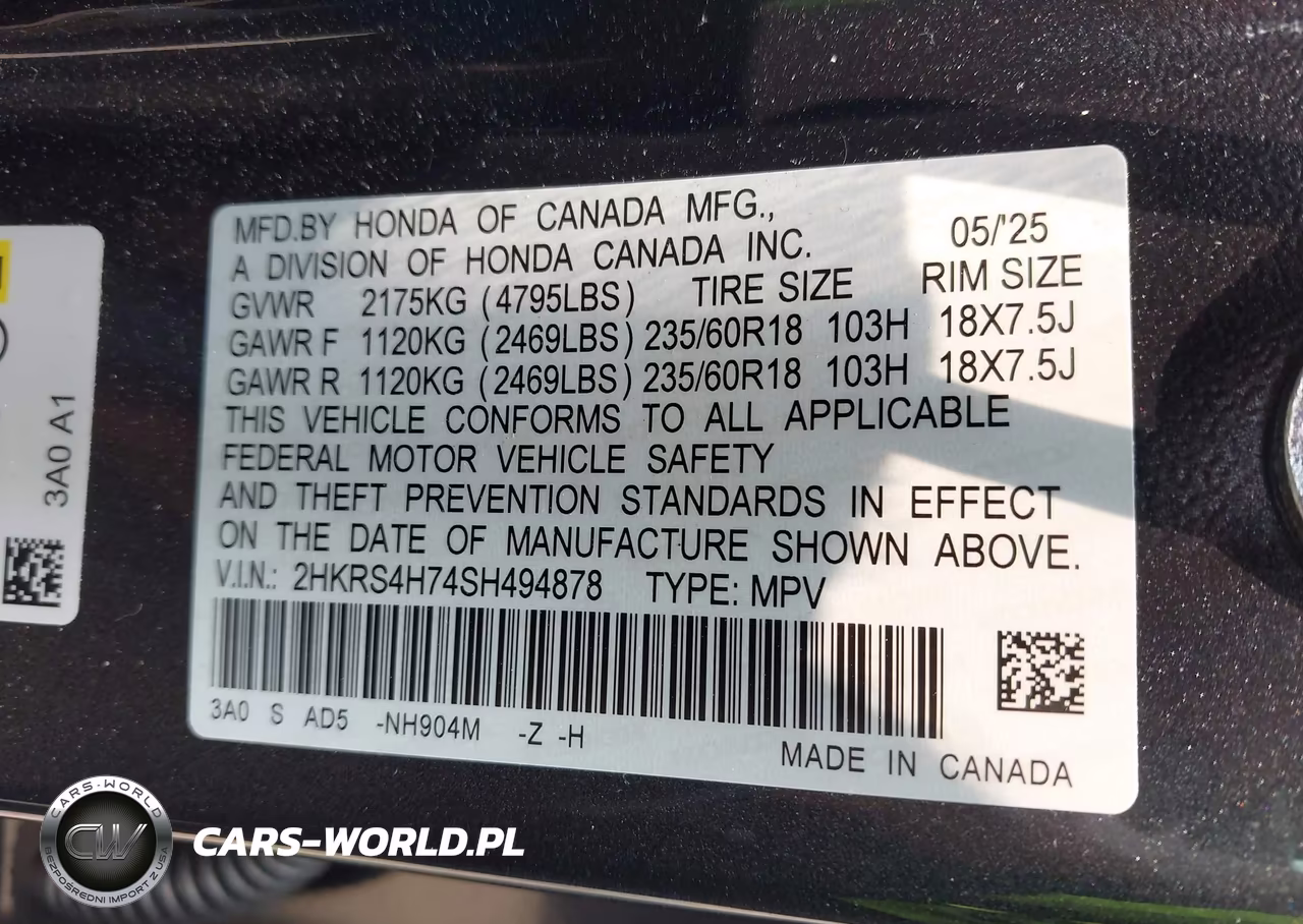 2025 Honda Cr-V Ex-L Awd VIN:2HKRS4H74SH494878 - 9