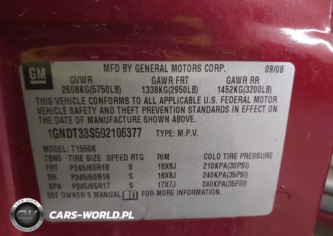 2009 Chevrolet Trailblazer Lt VIN:1GNDT33S592106377 - 9