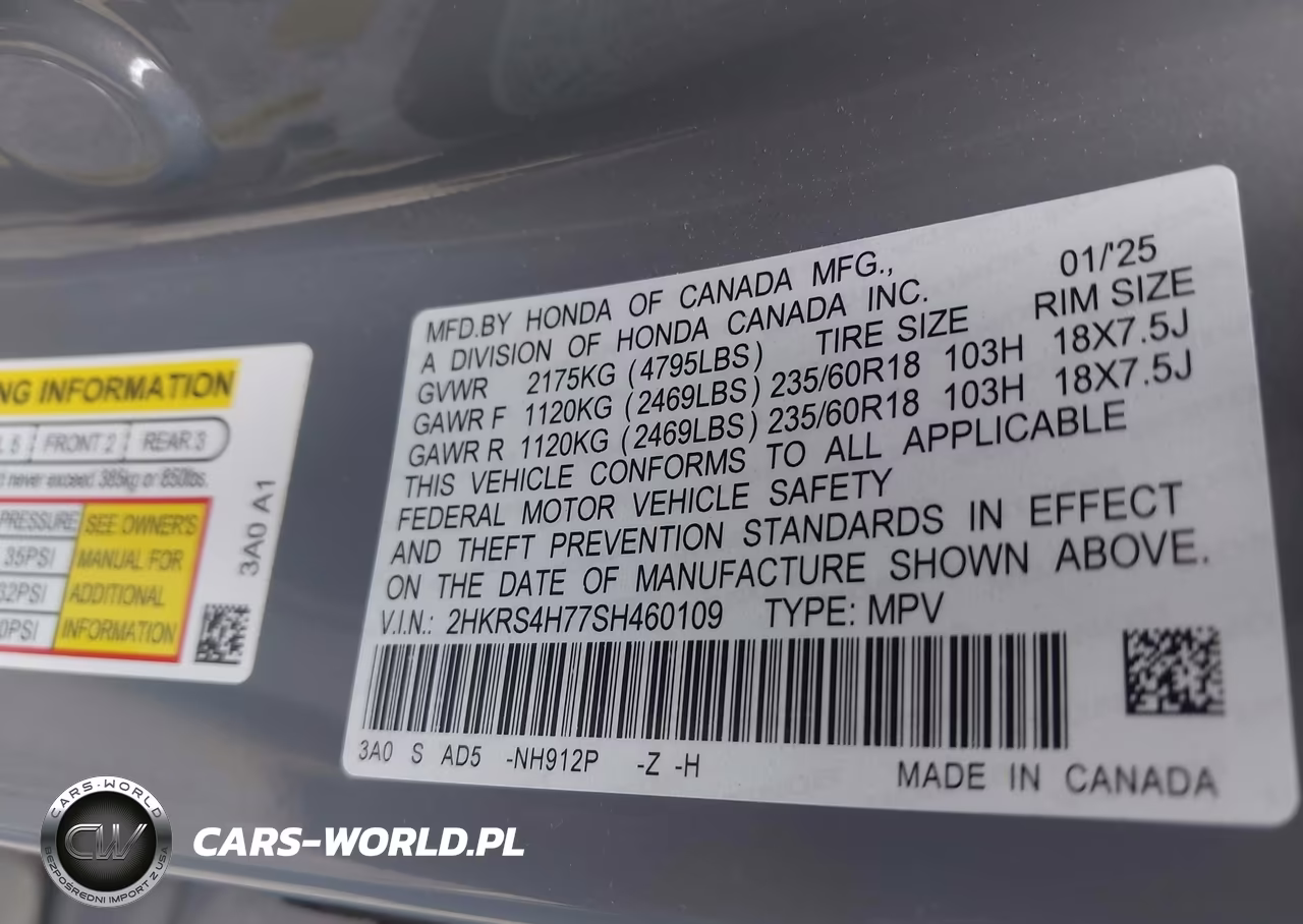 2025 Honda Cr-V Ex-L Awd VIN:2HKRS4H77SH460109 - 9