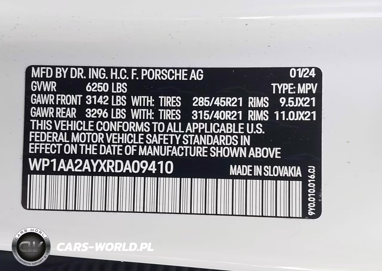 2024 Porsche Cayenne VIN:WP1AA2AYXRDA09410 - 9