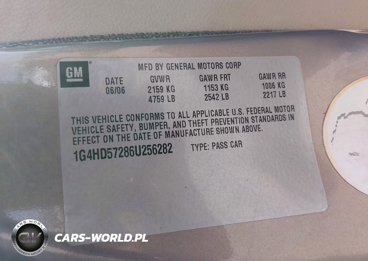 2006 Buick Lucerne Cxl VIN:1G4HD57286U256282 - 9