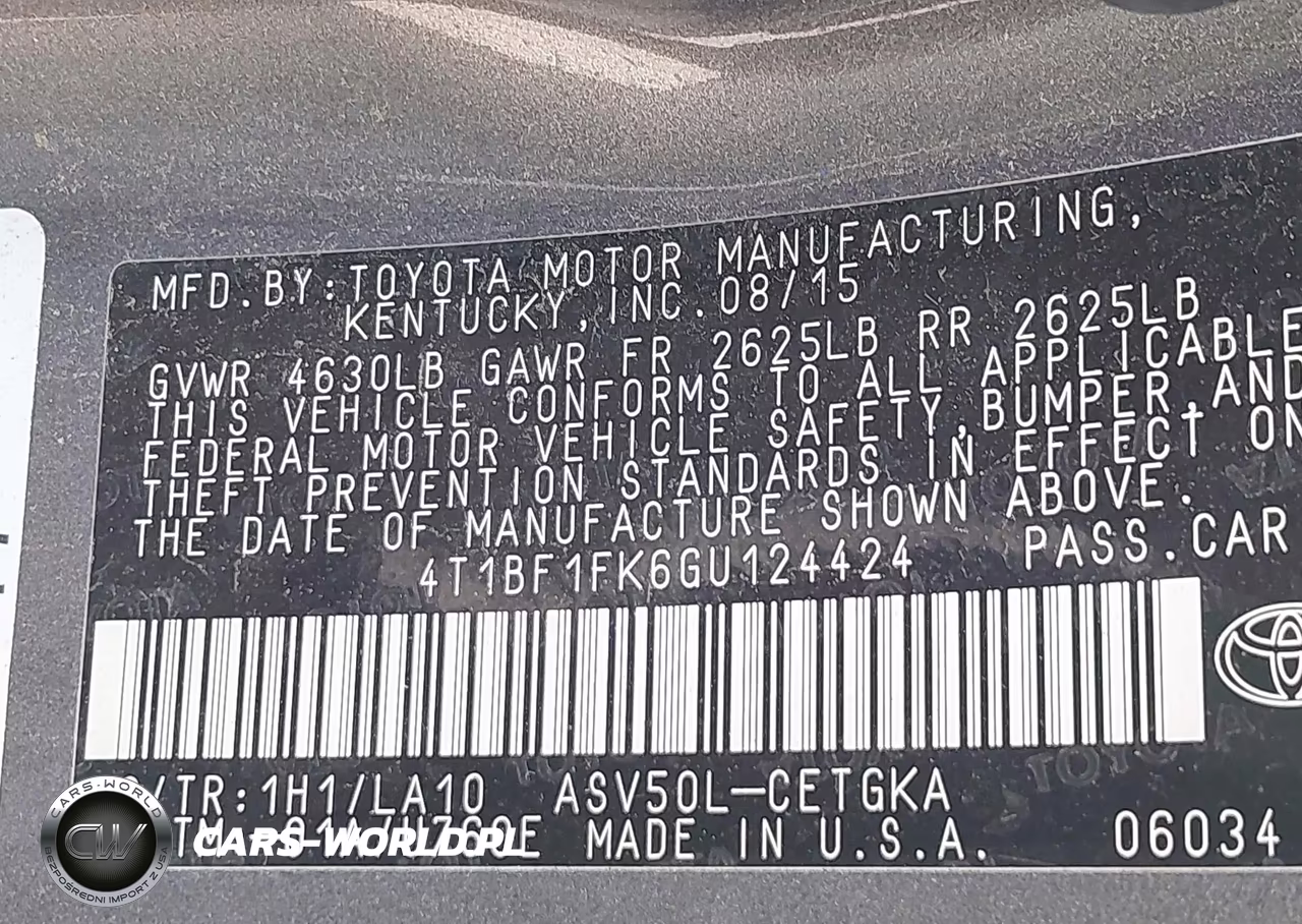 2016 Toyota Camry Xle VIN:4T1BF1FK6GU124424 - 9