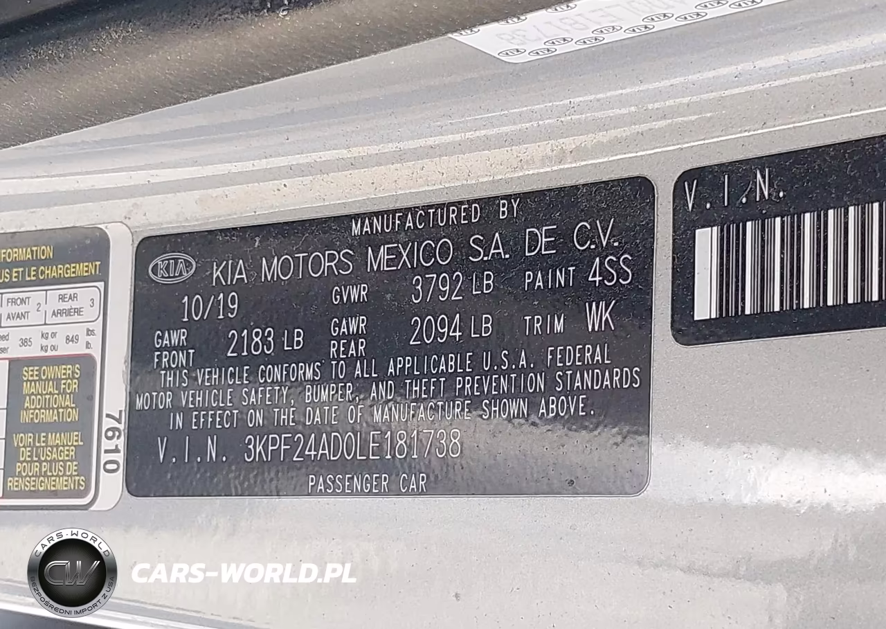 2020 Kia Forte Lxs VIN:3KPF24AD0LE181738 - 9