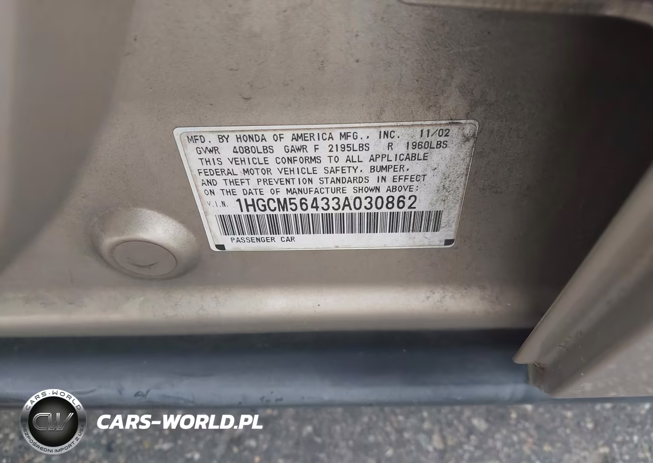 2003 Honda Accord Sdn Lx VIN:1HGCM56433A030862 - 9