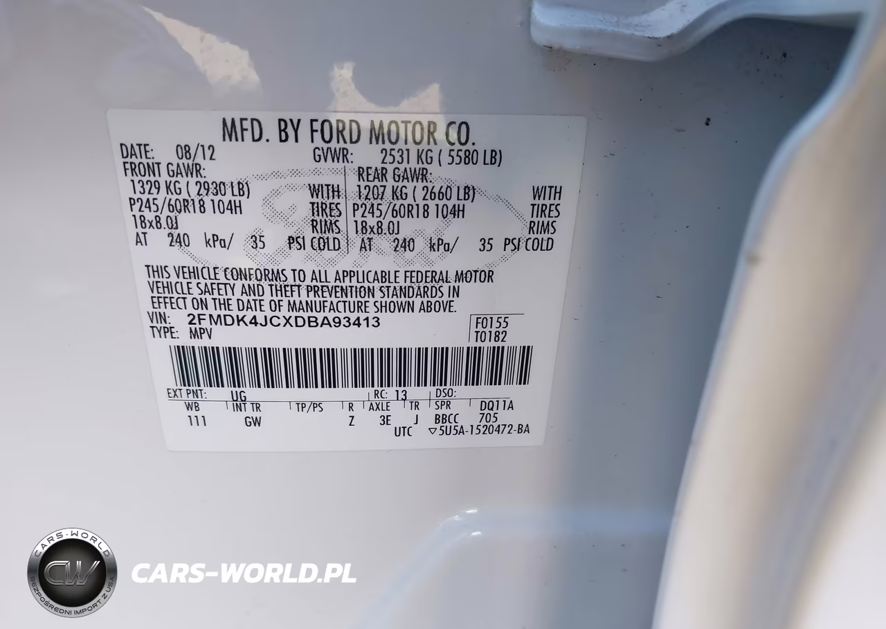 2013 Ford Edge Sel VIN:2FMDK4JCXDBA93413 - 9