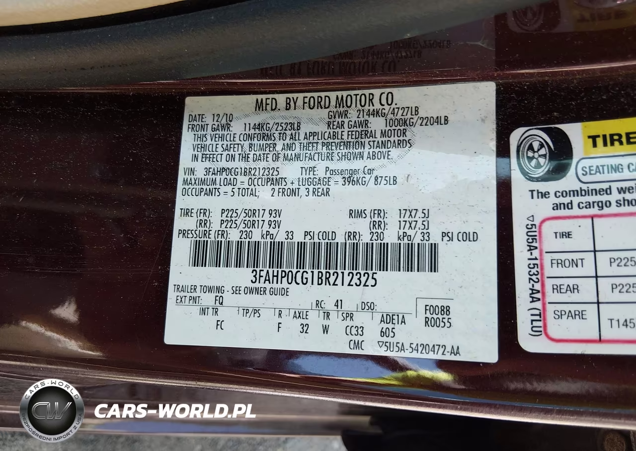 2011 Ford Fusion Sel VIN:3FAHP0CG1BR212325 - 9