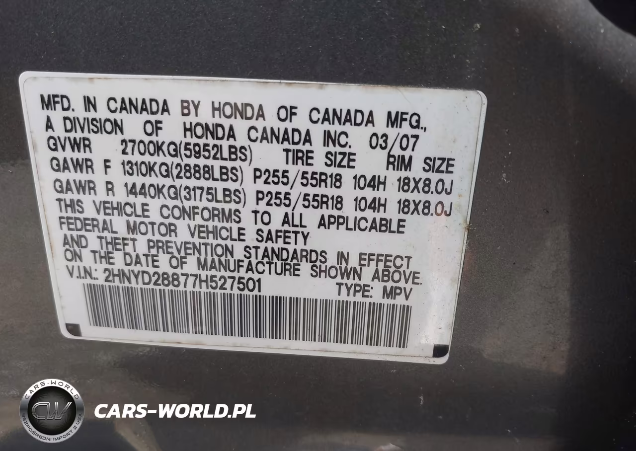 2007 Acura Mdx Sport Package VIN:2HNYD28877H527501 - 9