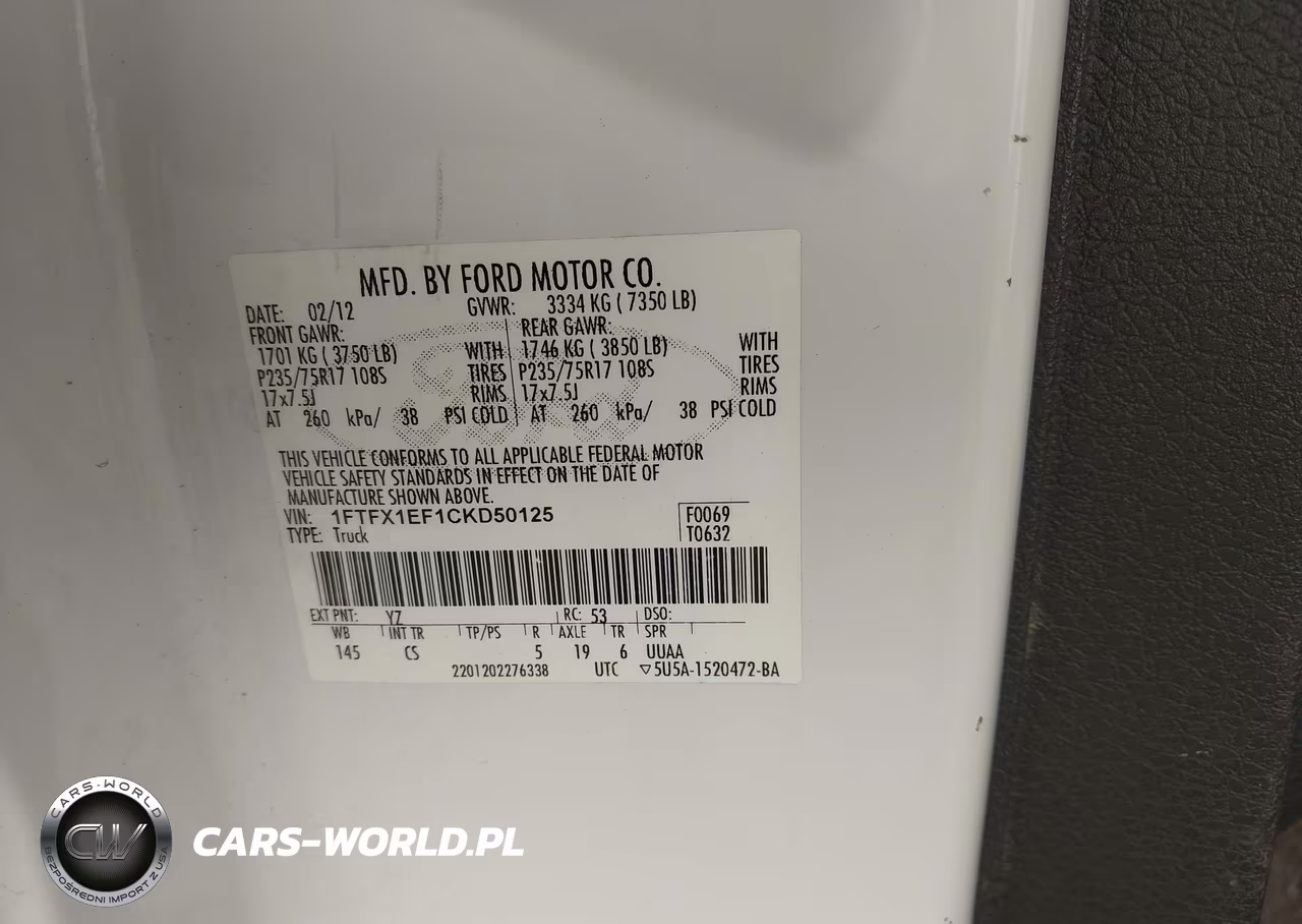 2012 Ford F-150 Xl VIN:1FTFX1EF1CKD50125 - 9
