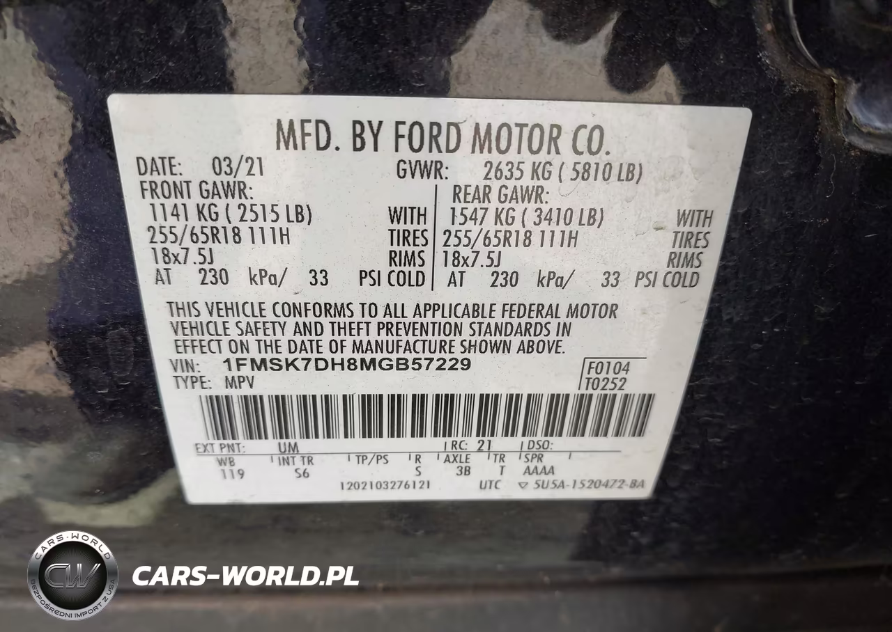 2021 Ford Explorer Xlt VIN:1FMSK7DH8MGB57229 - 9