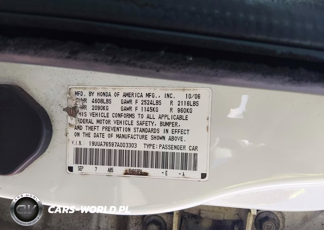 2007 Acura Tl Type S VIN:19UUA76597A003303 - 9