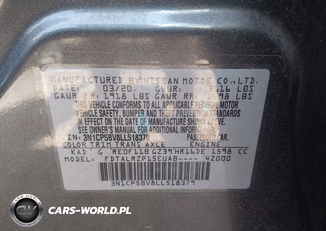 2020 Nissan Kicks S Xtronic Cvt VIN:3N1CP5BV8LL518379 - 9