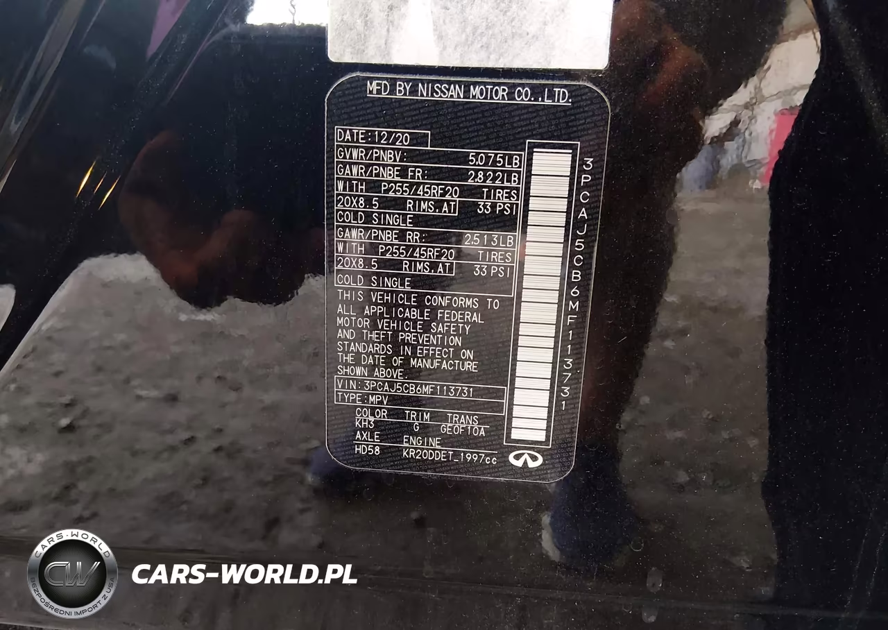2021 Infiniti Qx50 Sensory Awd VIN:3PCAJ5CB6MF113731 - 9