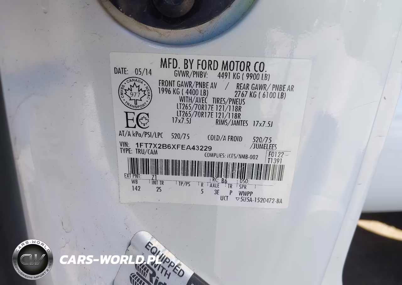2015 Ford F-250 Xlt VIN:1FT7X2B6XFEA43229 - 9